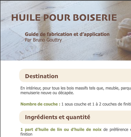 Fiche pratique #1 : Huile pour boiserie