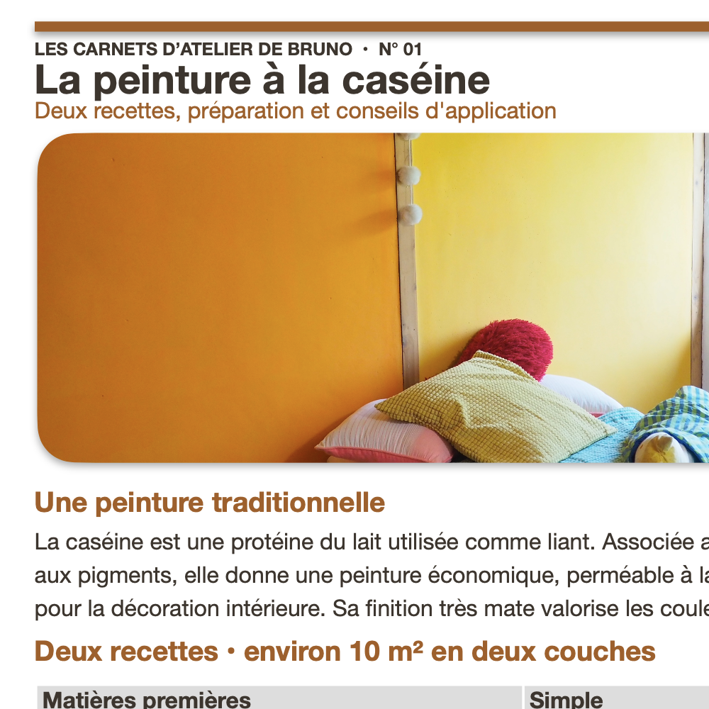 Les Carnets d’atelier de Bruno – N° 01 : La peinture à la caséine